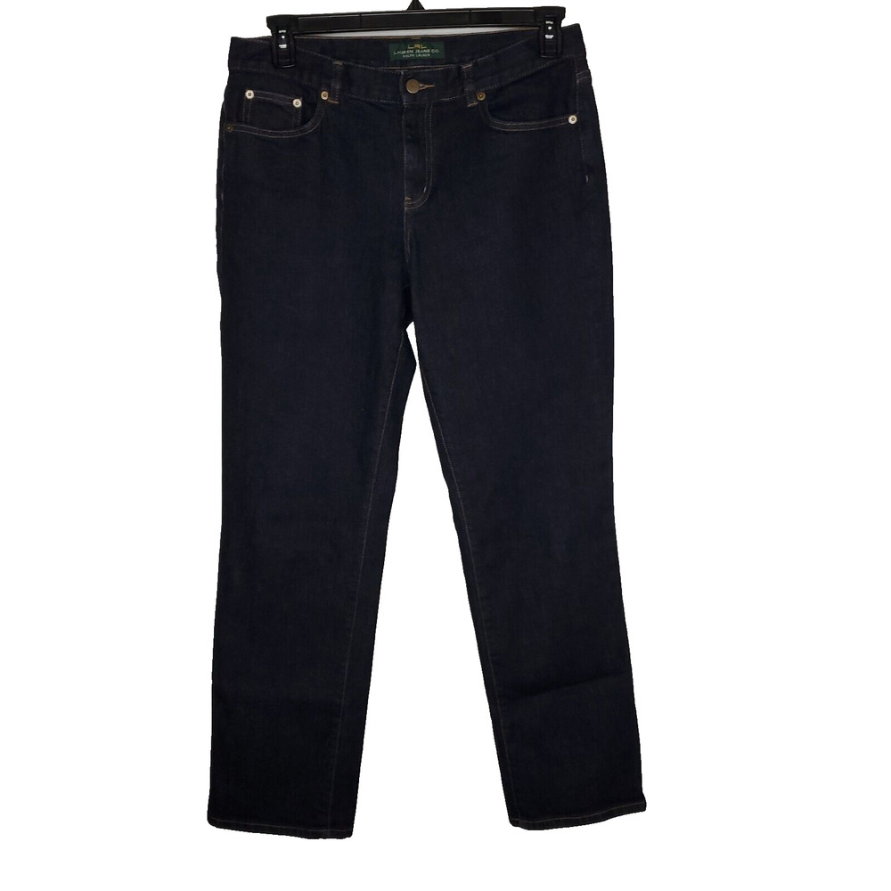 LRL Lauren Jeans Co Womens Modern Slim Straight Leg SZ 10 Blue Denim Jeans